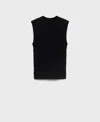 Mango Sleeveless Textured Crepe Sweater In Black