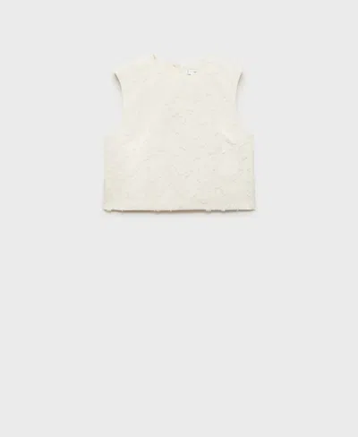 MANGO WOMEN'S TEXTURED CROP TOP