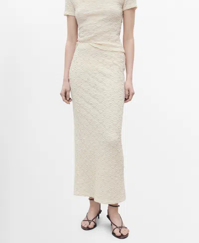 Mango Women's Textured Fitted Skirt In Neutral