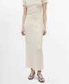 Mango Textured Knit Maxi Skirt In White