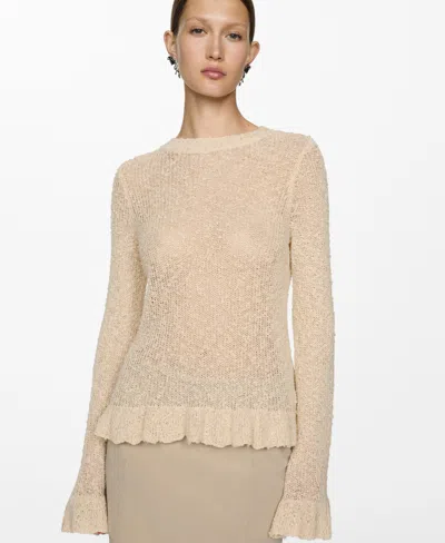Mango Women's Textured Knit Sweater In Natural White