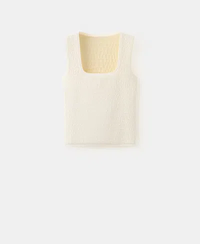 Mango Women's Textured Knit Top In Neutral