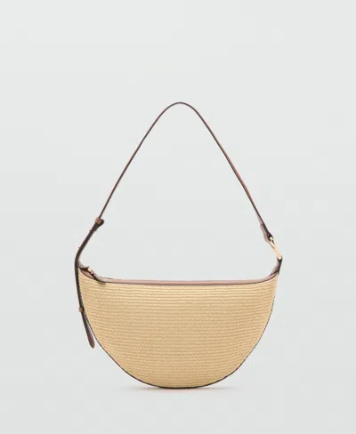 Mango Women's Textured Shoulder Bag In Brown