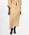Mango Textured Straight Skirt Mustard In Mustard