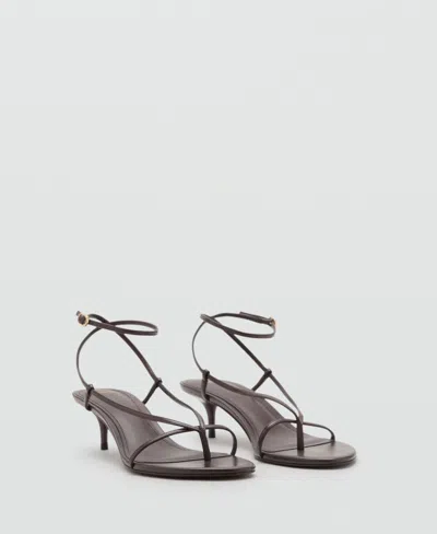 Mango Women's Thin Strap Heeled Sandals In Brown