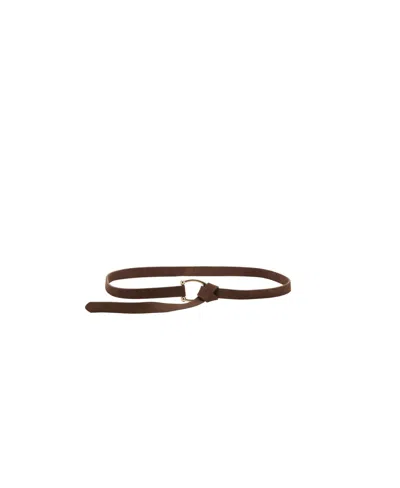 Mango Women's Thin Suede Leather Belt In Brown