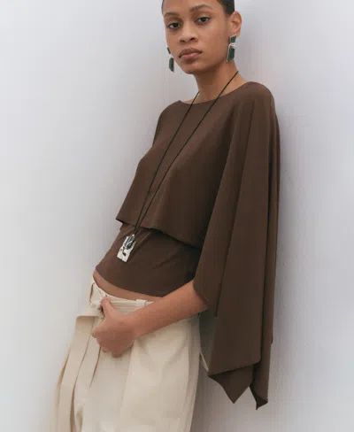 Mango Women's Three-quarter-sleeve Blouse In Brown