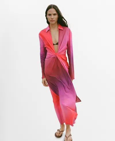 MANGO WOMEN'S TIE-DYE COTTON DRESS