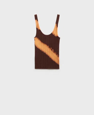 Mango Women's Tie-dye Knit Top In Brown