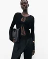 Mango Women's Ties Knitted Cardigan In Black