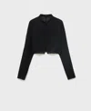 Mango Semisheer Top In Black