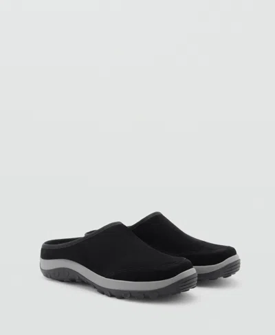 MANGO WOMEN'S TRACK SOLE LEATHER CLOGS