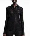 Mango Women's Transparent Lace Shirt In Black