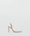Mango Transparent Rhinestone Pointed Toe Shoe Nude In Nude