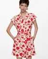 Mango Women's Tropical Print Playsuit In Red