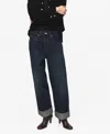 Mango Women's Turn-up Hem Wide Leg Jeans In Blue