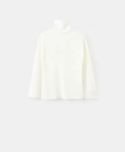 Mango Women's Turtleneck Knit Sweater In White