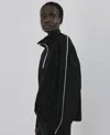 Mango Turtleneck Sweatshirt With Zip Black In Black