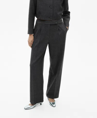 Mango Women's Tweed Straight Pants In Black