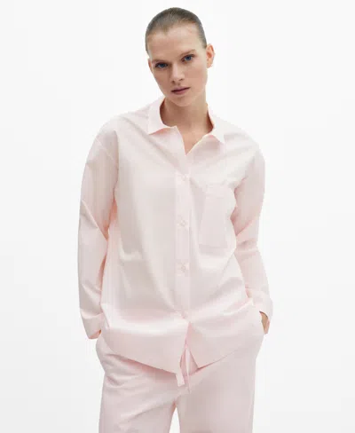 Mango Women's Two-piece Cotton Pajamas In Pink