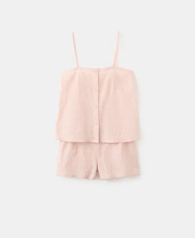 Mango Women's Two-piece Cotton Pajama Set In Pink