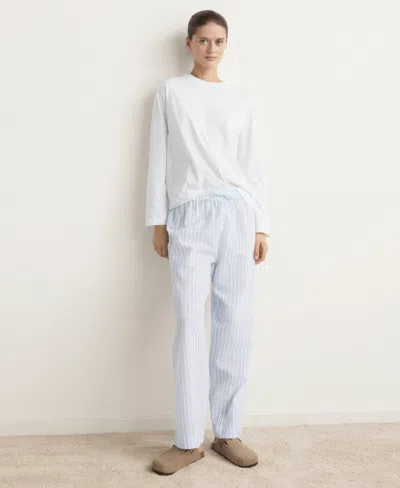 Mango Women's Two-piece Cotton Striped Pyjamas In Blue