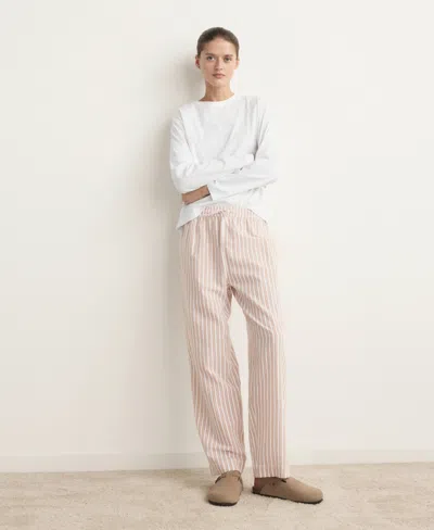 Mango Women's Two-piece Cotton Striped Pyjamas In Brown