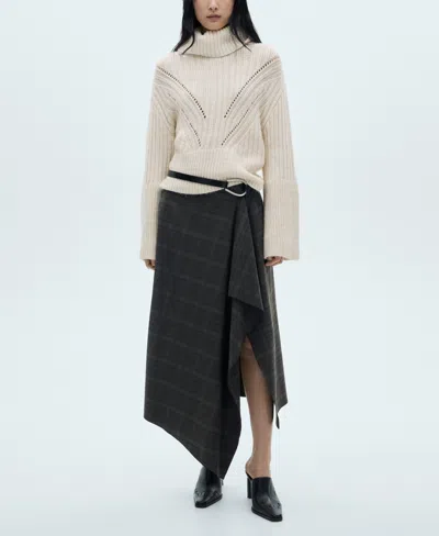 MANGO WOMEN'S UNSTITCHED DETAIL TURTLENECK SWEATER