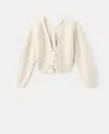 Mango Women's V-neck Bows Cardigan In Neutral