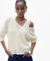 Mango V-neck Sweater In Neutral