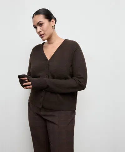 MANGO WOMEN'S V-NECK KNITTED CARDIGAN SWEATER