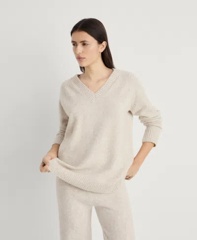 MANGO WOMEN'S V-NECK PLAIN KNIT SWEATER