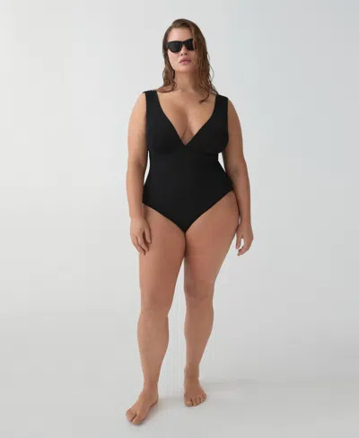Mango Women's V-neck Swimsuit In Black