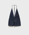Mango Low Waist Wideleg Jeans Open Blue In Blue
