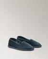 Mango Velour Shoes In Navy