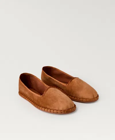 Mango Women's Velour Slippers In Orange