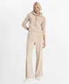 Mango Velour Pants With Soft Touch In Pastel Gray