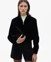 Mango Women's Velvet Bomber Jacket In Black