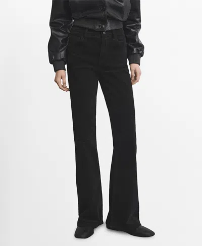 Mango Women's Velvet Flared Jeans In Black