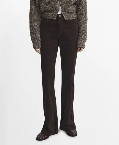 Mango Women's Velvet Flared Jeans In Brown