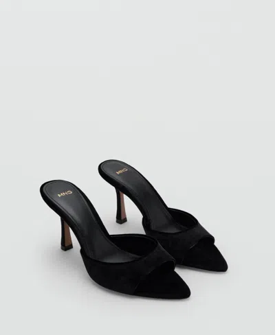 Mango Velvet Heel Sandals Black
