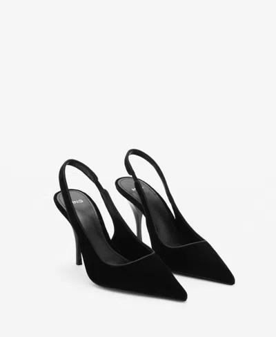 Mango Velvet Heeled Shoes Black