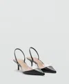 Mango Heeled Shoes With Vinyl Panel Black In Black