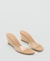 Mango Sandales Compensées Vinyle Nude - Femme - 38 -  In Multi