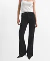 Mango Women's Violet Flared High-rise Jeans In Black