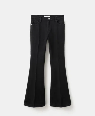 Mango Women's Violet Flared High-rise Jeans In Black