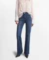 Mango Women's Violet Flared High-rise Jeans In Blue