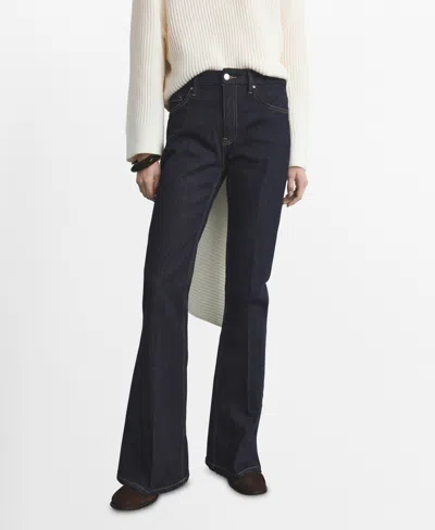 Mango Women's Violet Flared High-rise Jeans In Blue