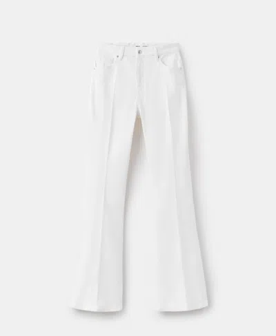 Mango Women's Violet Flared High-rise Jeans In White