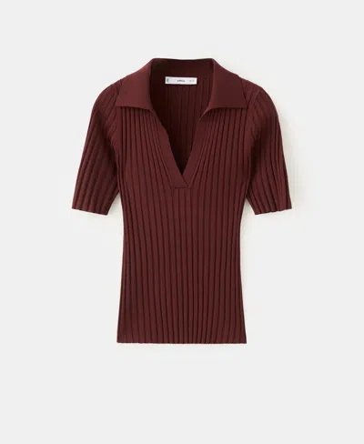 Mango Women's V-neck Knit Sweater In Brown